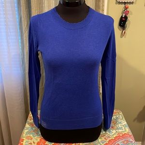 Banana Republic Blue Scallop Necked Sweater